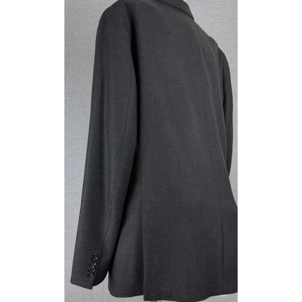 Ralph Lauren Mens 44L Blazer Charcoal‎ Grey 100% Wool Unstructured Jacket